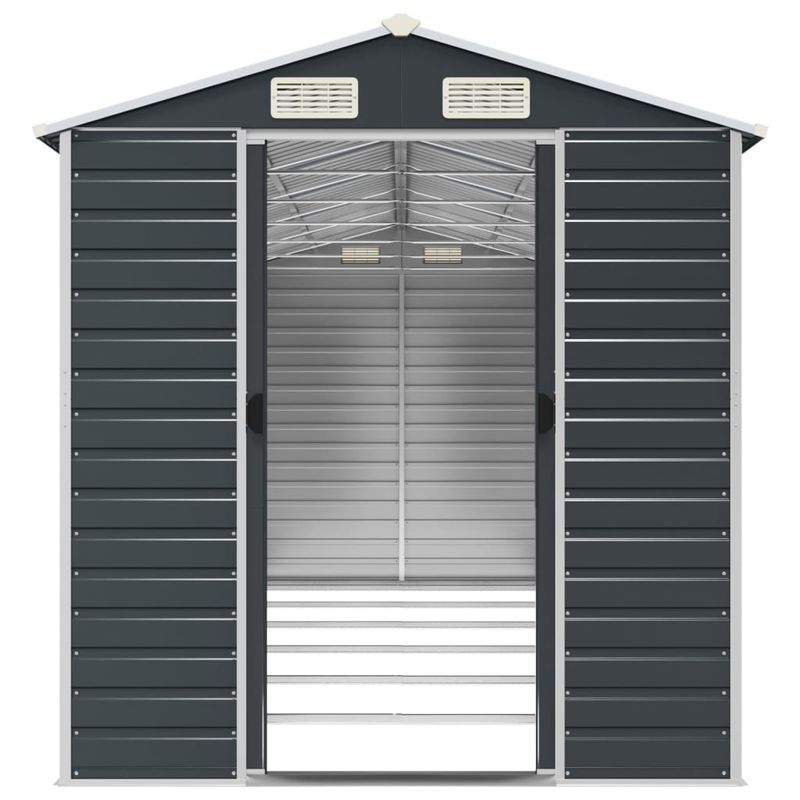 Casa si Gradina - Gradina si terasa - Casute de gradina - Sopron de gradina, antracit, 191x555x198 cm, otel galvanizat - Infinity.ro