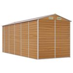 Casa si Gradina - Gradina si terasa - Casute de gradina - Sopron de gradina, maro deschis, 191x470x198 cm otel galvanizat - Infinity.ro