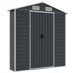 Casa si Gradina - Gradina si terasa - Casute de gradina - Sopron de gradina, antracit, 191x555x198 cm, otel galvanizat - Infinity.ro