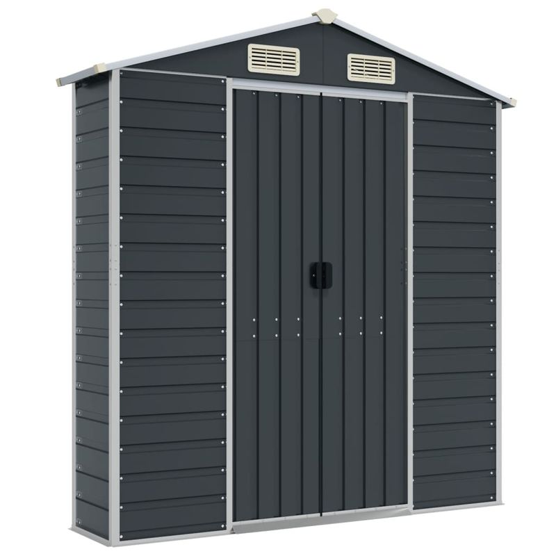 Casa si Gradina - Gradina si terasa - Casute de gradina - Sopron de gradina, antracit, 191x555x198 cm, otel galvanizat - Infinity.ro
