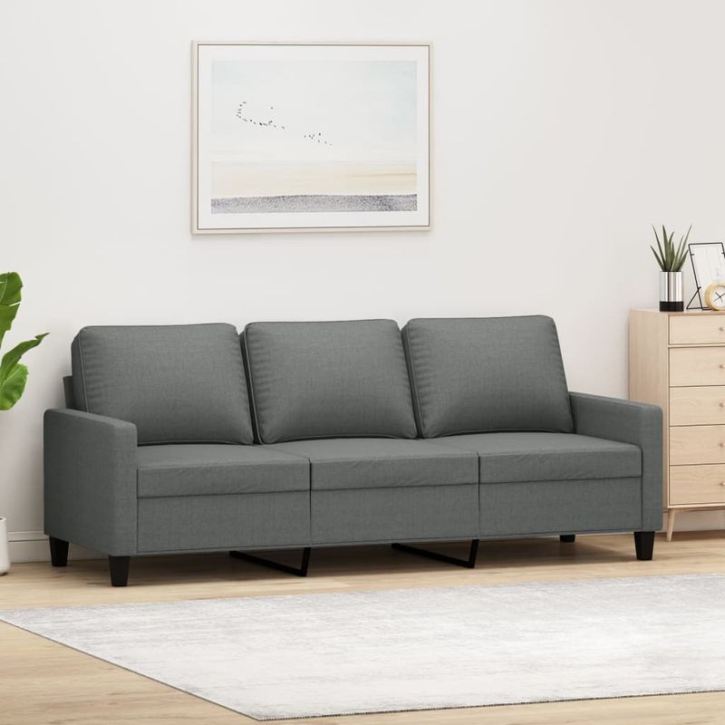 Casa si Gradina - Mobilier - Canapele si coltare - Canapele - Canapea cu 3 locuri, gri inchis, 180 cm, material textil - Infinity.ro