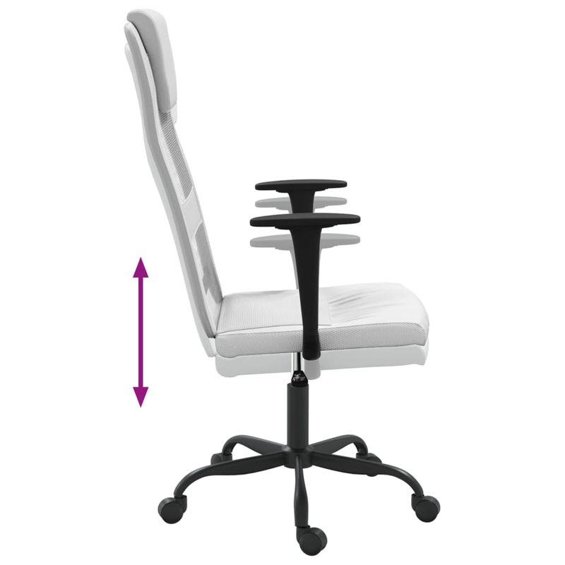Casa si Gradina - Mobilier - Scaune si fotolii - Scaune - Scaun birou reglabil in inaltime, alb, piele artificiala/plasa - Infinity.ro