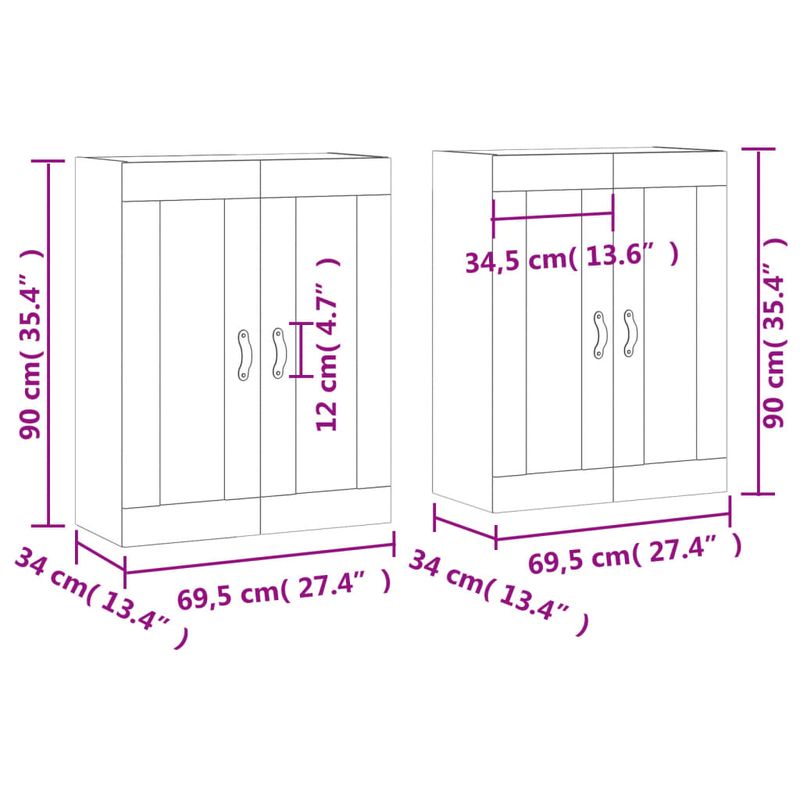 Casa si Gradina - Mobilier - Comode si corpuri - Comode - Dulapuri montate pe perete, 2 buc, negru, lemn prelucrat - Infinity.ro