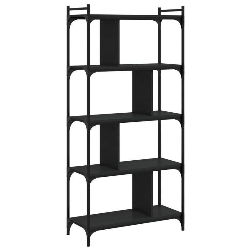 Casa si Gradina - Mobilier - Biblioteci si rafturi - Biblioteci - Biblioteca cu 5 niveluri, negru, 76x32x158 cm, lemn prelucrat - Infinity.ro