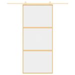 Casa si Gradina - Constructii - Usi interior, exterior si garaj - Usi garaj - Usa glisanta, auriu, 90x205 cm, sticla ESG mata si aluminiu - Infinity.ro