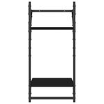 Casa si Gradina - Mobilier - Biblioteci si rafturi - Rafturi - Rafturi perete cu 2 niveluri/bare 2 buc negru 30x25x65 cm - Infinity.ro