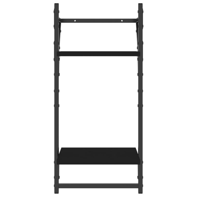 Casa si Gradina - Mobilier - Biblioteci si rafturi - Rafturi - Rafturi perete cu 2 niveluri/bare 2 buc negru 30x25x65 cm - Infinity.ro