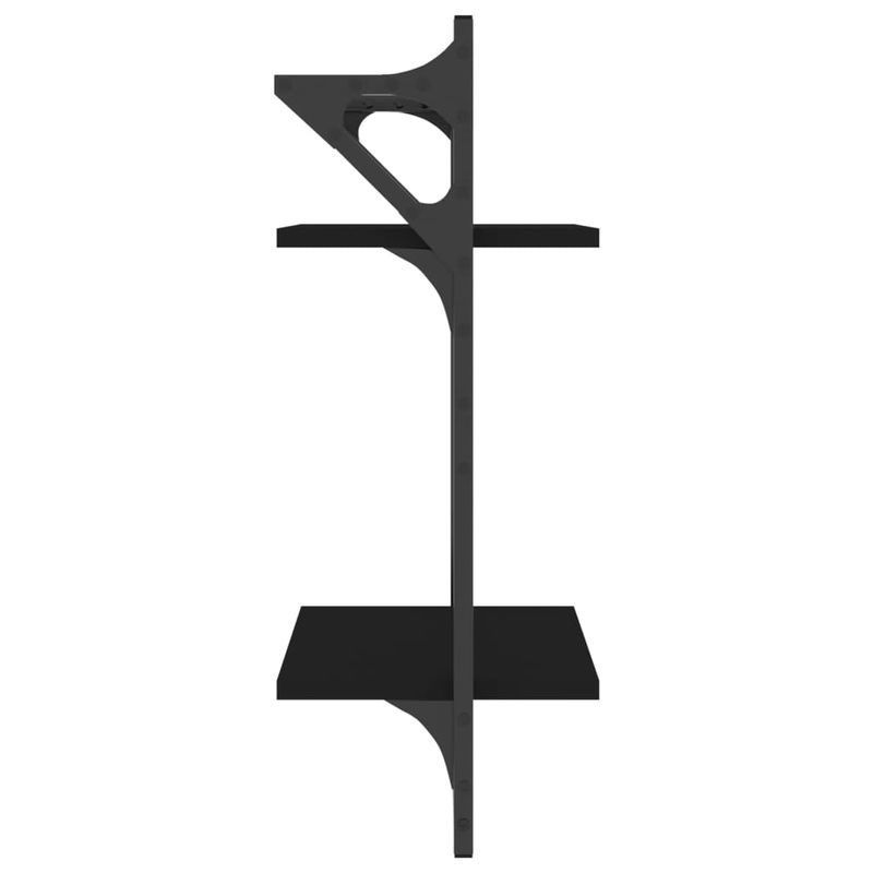 Casa si Gradina - Mobilier - Biblioteci si rafturi - Rafturi - Rafturi perete cu 2 niveluri/bare 2 buc negru 30x25x65 cm - Infinity.ro