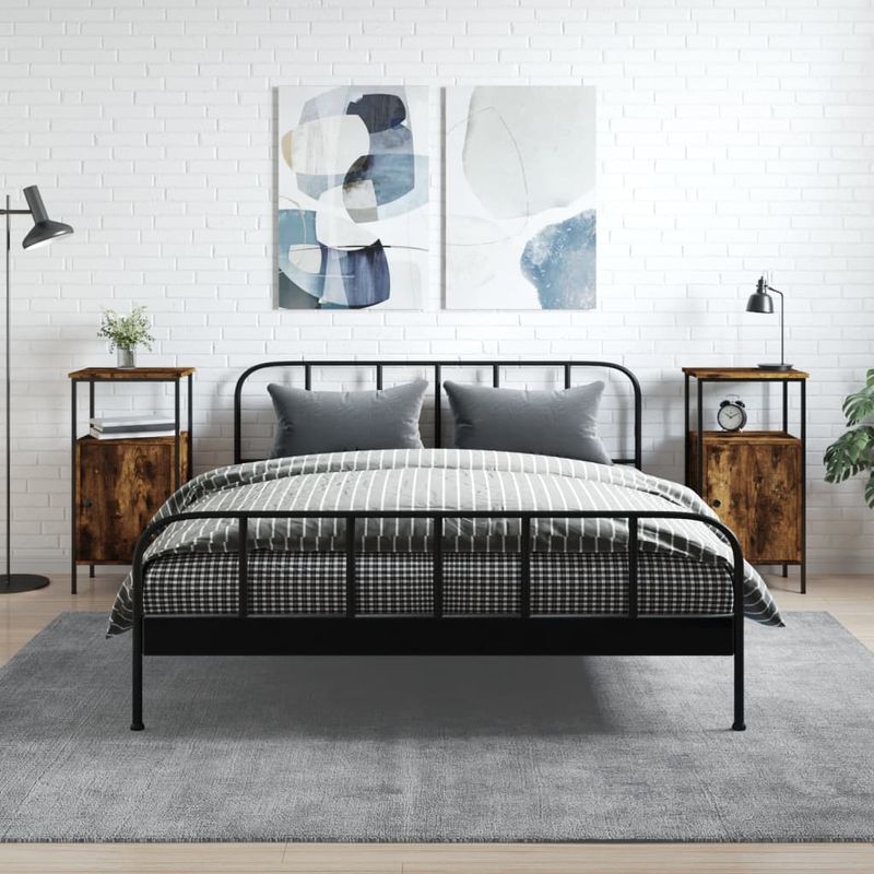 Casa si Gradina - Mobilier - Comode si corpuri - Noptiere - Noptiere, 2 buc., stejar fumuriu, 41x31x80 cm, lemn compozit - Infinity.ro