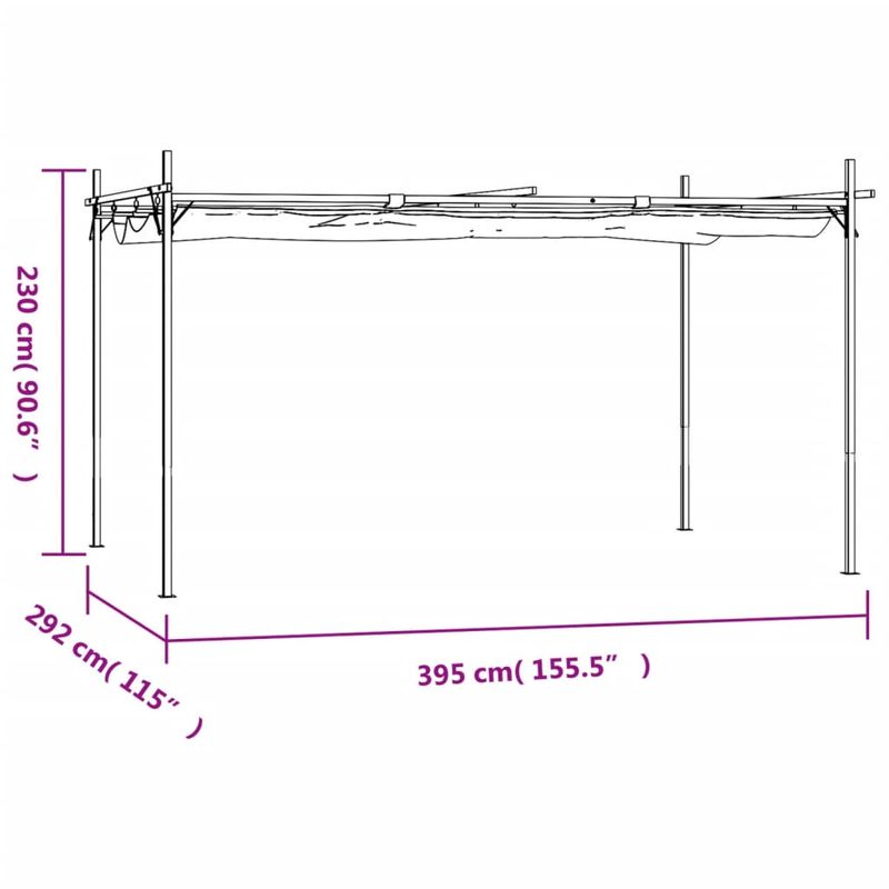 Casa si Gradina - Gradina si terasa - Umbrele si pavilioane - Pavilioane - Pergola cu acoperis retractabil, antracit, 395x292x230 cm - Infinity.ro