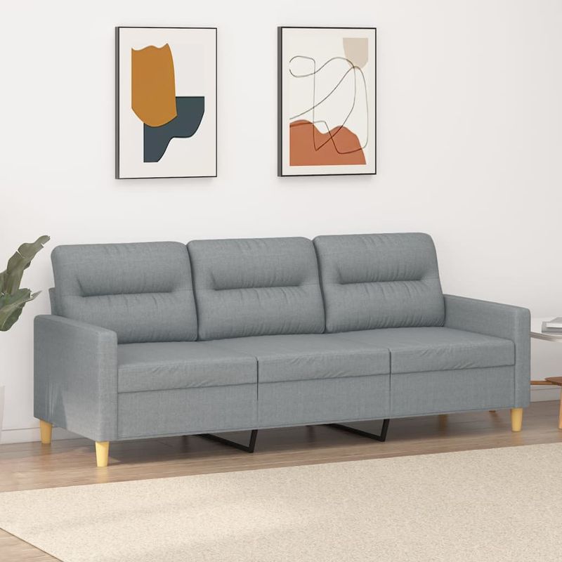 Casa si Gradina - Mobilier - Canapele si coltare - Canapele - Canapea cu 3 locuri, gri deschis, material 180CM textil - Infinity.ro