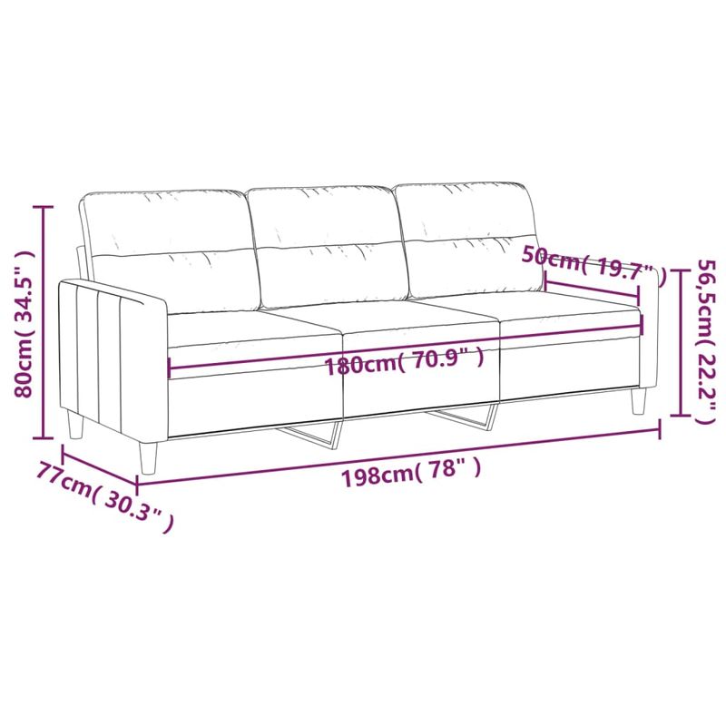 Casa si Gradina - Mobilier - Canapele si coltare - Canapele - Canapea cu 3 locuri, gri deschis, material 180CM textil - Infinity.ro