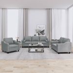 Casa si Gradina - Mobilier - Seturi de mobilier - Seturi living - Set de canapele cu perne, 3 piese, gri deschis, textil - Infinity.ro