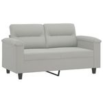 Casa si Gradina - Mobilier - Seturi de mobilier - Seturi living - Set de canapele cu perne, 3 piese, gri deschis, microfibra - Infinity.ro