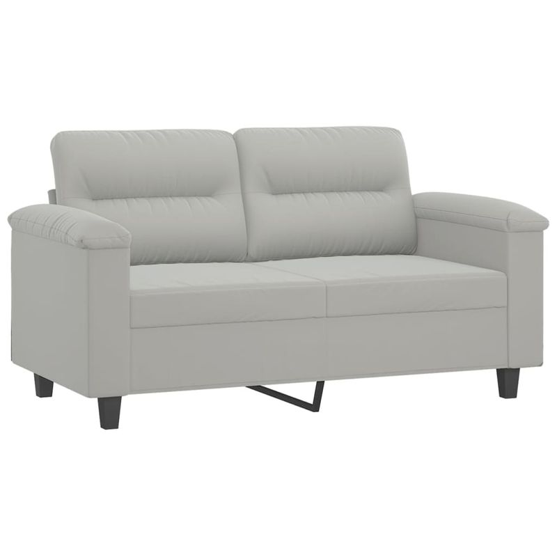 Casa si Gradina - Mobilier - Seturi de mobilier - Seturi living - Set de canapele cu perne, 3 piese, gri deschis, microfibra - Infinity.ro