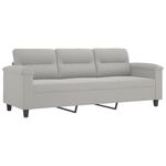 Casa si Gradina - Mobilier - Seturi de mobilier - Seturi living - Set de canapele cu perne, 3 piese, gri deschis, microfibra - Infinity.ro