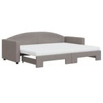 Casa si Gradina - Mobilier - Paturi si accesorii - Paturi - Pat de zi cu extensie si saltele, gri taupe, 80x200 cm, textil - Infinity.ro