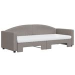 Casa si Gradina - Mobilier - Paturi si accesorii - Paturi - Pat de zi cu extensie si saltele, gri taupe, 80x200 cm, textil - Infinity.ro
