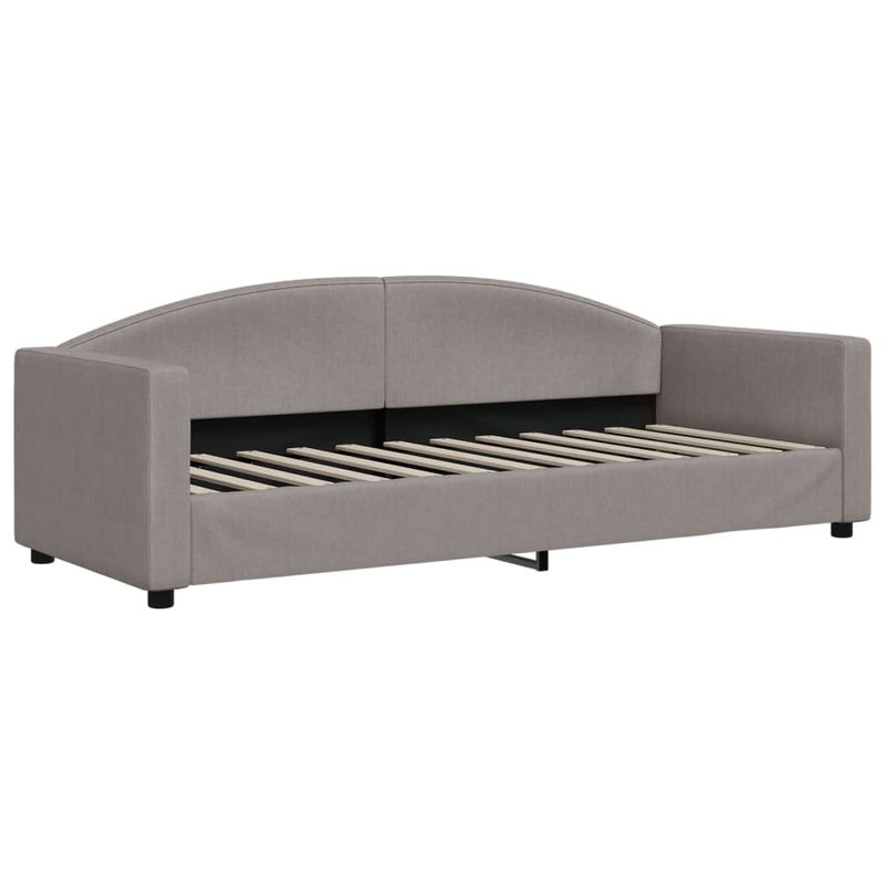 Casa si Gradina - Mobilier - Paturi si accesorii - Paturi - Pat de zi cu extensie si saltele, gri taupe, 80x200 cm, textil - Infinity.ro