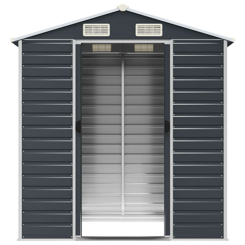 Casa si Gradina - Gradina si terasa - Casute de gradina - Sopron de gradina, antracit, 191x130x198 cm, otel galvanizat - Infinity.ro
