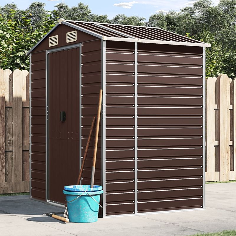Casa si Gradina - Gradina si terasa - Casute de gradina - Sopron de gradina, maro, 191x130x198 cm, otel galvanizat - Infinity.ro
