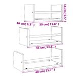 Casa si Gradina - Mobilier - Biblioteci si rafturi - Rafturi - Set rafturi perete cu bare, 3 buc, gri sonoma, lemn prelucrat - Infinity.ro