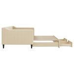 Casa si Gradina - Mobilier - Paturi si accesorii - Paturi - Pat de zi cu extensie si sertare, crem, 90x200 cm, textil - Infinity.ro