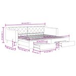 Casa si Gradina - Mobilier - Paturi si accesorii - Paturi - Pat de zi cu extensie si sertare, crem, 90x200 cm, textil - Infinity.ro