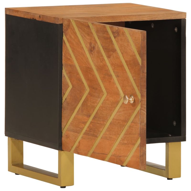 Casa si Gradina - Mobilier - Comode si corpuri - Noptiere - Noptiera, maro si negru, lemn masiv de mango - Infinity.ro
