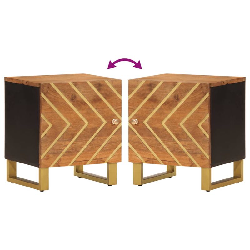 Casa si Gradina - Mobilier - Comode si corpuri - Noptiere - Noptiera, maro si negru, lemn masiv de mango - Infinity.ro