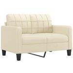 Casa si Gradina - Mobilier - Seturi de mobilier - Seturi living - Set de canapele cu perne, 3 piese, crem, piele ecologica - Infinity.ro