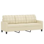 Casa si Gradina - Mobilier - Seturi de mobilier - Seturi living - Set de canapele cu perne, 3 piese, crem, piele ecologica - Infinity.ro