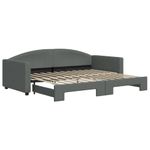 Casa si Gradina - Mobilier - Paturi si accesorii - Paturi - Pat de zi cu extensie, gri inchis, 90x200 cm, textil - Infinity.ro