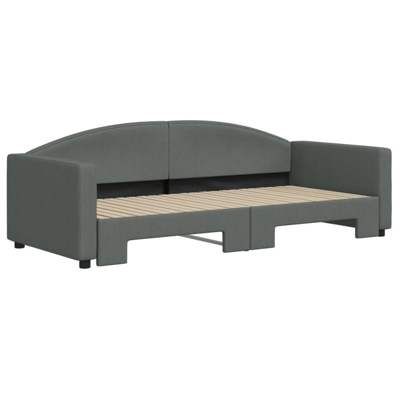Casa si Gradina - Mobilier - Paturi si accesorii - Paturi - Pat de zi cu extensie, gri inchis, 90x200 cm, textil - Infinity.ro