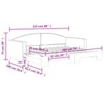 Casa si Gradina - Mobilier - Paturi si accesorii - Paturi - Pat de zi cu extensie, gri inchis, 90x200 cm, textil - Infinity.ro