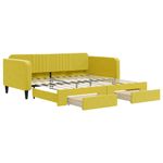 Casa si Gradina - Mobilier - Paturi si accesorii - Paturi - Pat de zi cu extensie si sertare, galben, 100x200 cm, catifea - Infinity.ro