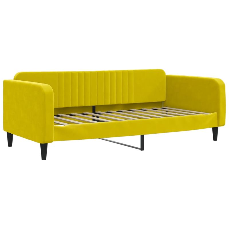 Casa si Gradina - Mobilier - Paturi si accesorii - Paturi - Pat de zi cu extensie si sertare, galben, 100x200 cm, catifea - Infinity.ro