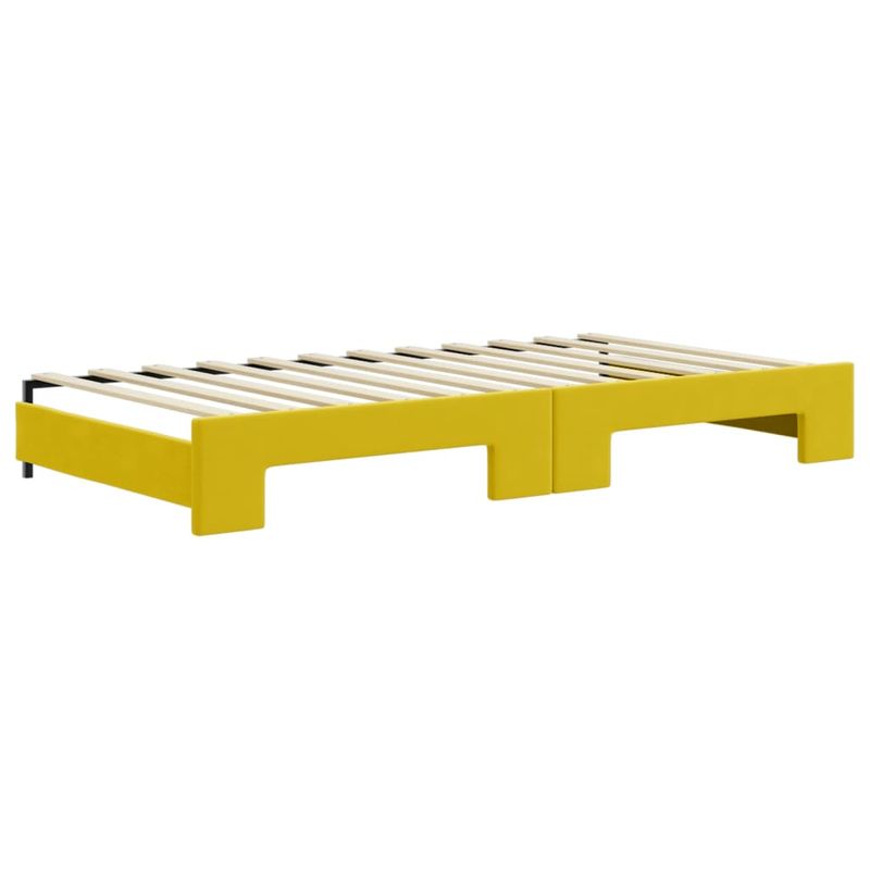 Casa si Gradina - Mobilier - Paturi si accesorii - Paturi - Pat de zi cu extensie si sertare, galben, 100x200 cm, catifea - Infinity.ro