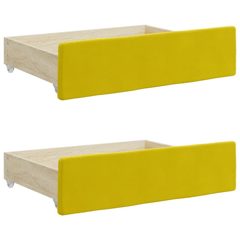 Casa si Gradina - Mobilier - Paturi si accesorii - Paturi - Pat de zi cu extensie si sertare, galben, 100x200 cm, catifea - Infinity.ro