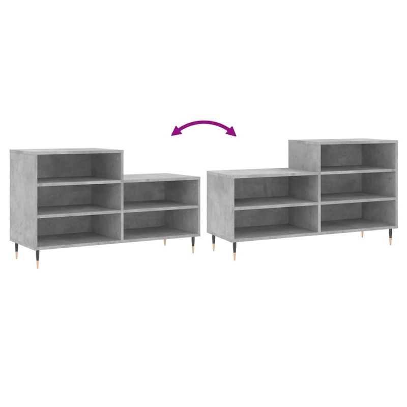 Casa si Gradina - Mobilier - Organizare si depozitare - Organizator incaltaminte - Pantofar, gri beton, 102x36x60 cm, lemn prelucrat - Infinity.ro