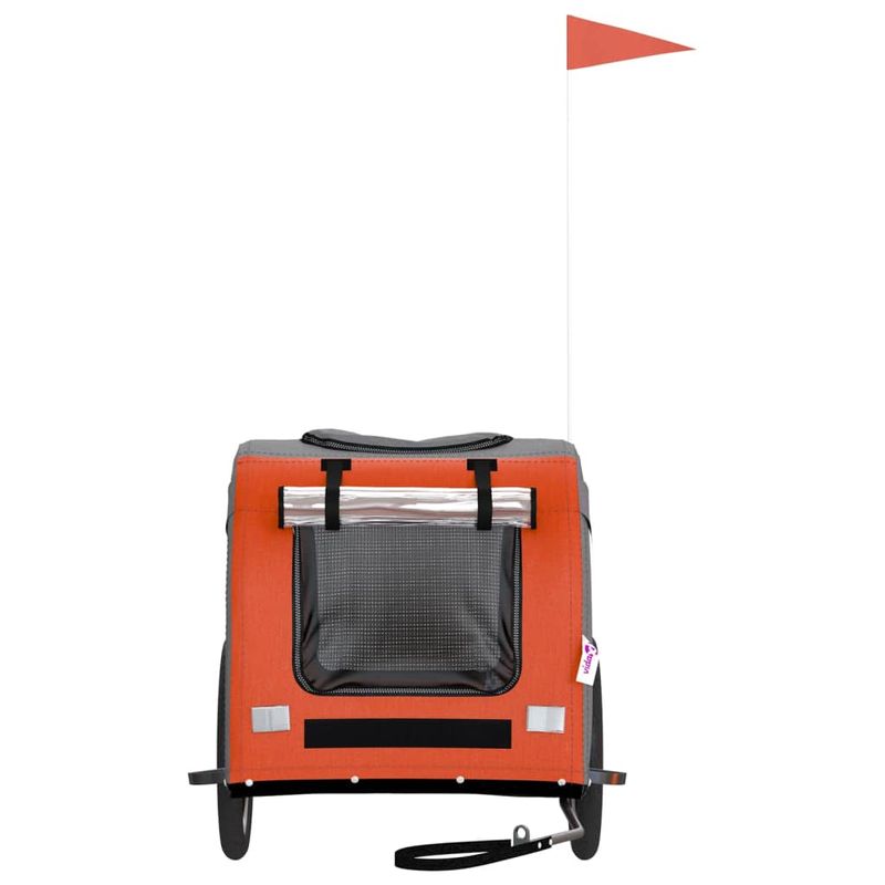 Petshop - Accesorii petshop - Culcusuri si custi - Genti si articole transport - Remorca bicicleta de animale, portocaliu/gri textil oxford/fier - Infinity.ro