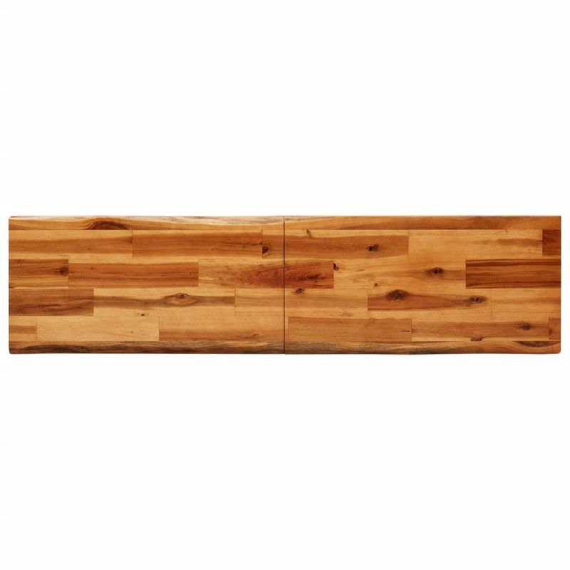 Casa si Gradina - Mobilier - Seturi de mobilier - Seturi mese si scaune - Set de masa din 3 piese, margini naturale, lemn masiv de acacia, lungime 140 cm - Infinity.ro