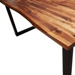 Casa si Gradina - Mobilier - Seturi de mobilier - Seturi mese si scaune - Set de masa din 3 piese, margini naturale, lemn masiv de acacia, lungime 140 cm - Infinity.ro