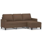 Casa si Gradina - Mobilier - Canapele si coltare - Canapele - Canapea cu 3 locuri cu taburet, maro, 180 cm, material textil - Infinity.ro