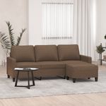 Casa si Gradina - Mobilier - Canapele si coltare - Canapele - Canapea cu 3 locuri cu taburet, maro, 180 cm, material textil - Infinity.ro