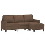 Casa si Gradina - Mobilier - Canapele si coltare - Canapele - Canapea cu 3 locuri cu taburet, maro, 180 cm, material textil - Infinity.ro