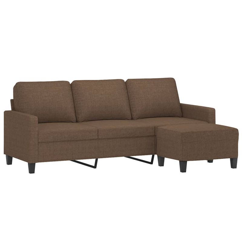 Casa si Gradina - Mobilier - Canapele si coltare - Canapele - Canapea cu 3 locuri cu taburet, maro, 180 cm, material textil - Infinity.ro