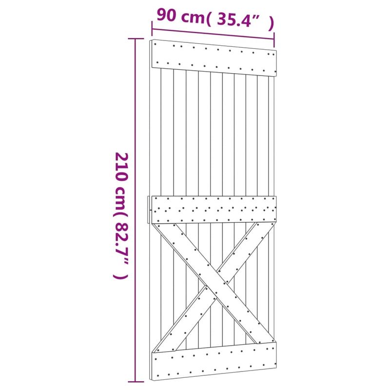 Casa si Gradina - Constructii - Usi interior, exterior si garaj - Usi interior - Usa glisanta cu set feronerie, 90x210 cm, lemn masiv de pin - Infinity.ro