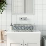 Casa si Gradina - Sanitare - Lavoar baie si accesorii - Lavoare si piedestale - Lavoar de blat gri/albastru 46x35,5x13 cm, ceramica, dreptunghi - Infinity.ro