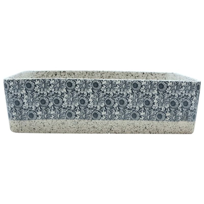 Casa si Gradina - Sanitare - Lavoar baie si accesorii - Lavoare si piedestale - Lavoar de blat gri/albastru 46x35,5x13 cm, ceramica, dreptunghi - Infinity.ro